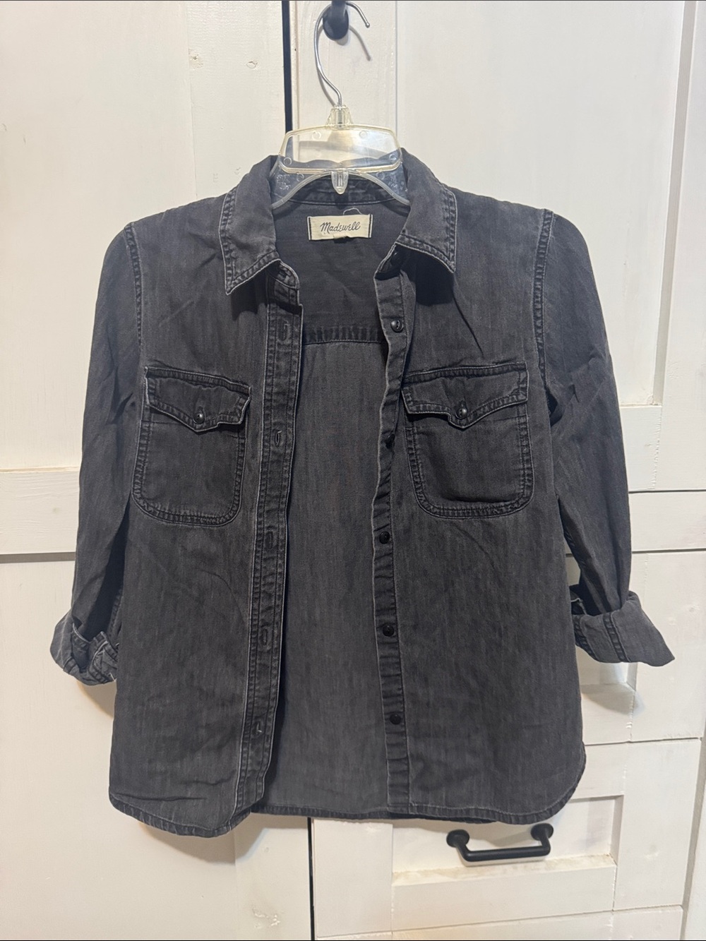 Madewell Charcoal Washed Black Denim Shirt Jacket